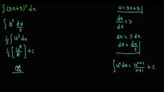 Integral por método de  sustitución o cambio de variable. ejemplo 3