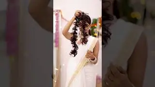 1 min hair bun ❤️ jasmine flower hairstyle ✨#hairstyle #shortsvideo #1minhairstyle