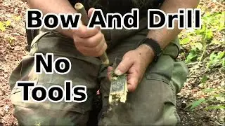 Survival Bowdrill Fire with No Tools (no knife, no saw, no axe, no hatchet, no tools)