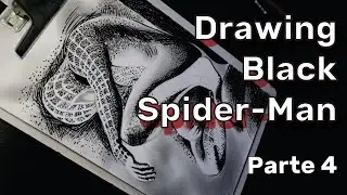 Desenhando Homem-Aranha de Roupa Negra de Tobey Maguire, Drawing Black Spider-Man (Parte 4)