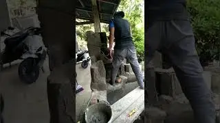 Relief kolam ikan minimalis air terjun