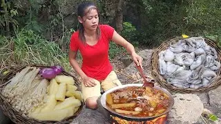 Great Smelling and tasty cooking Octopus easy recipe for jungle good and yummy 