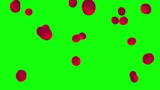 1H Red animated bubbles green screen effect