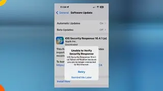 How to Fix Unable to Verify Security Response error in iOS 16.4.1 (a)?