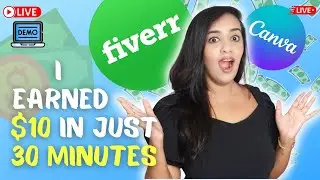 I Earned $10 in Just 30 Minutes 🤑 Graphic Design on Fiverr 🤑 Canva and Fiverr  🤑