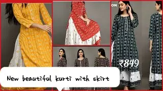 New beautiful kurti with skirt | NEW DESIGNER KURTIS AND SKIRTS | THE WAY TO FASHION