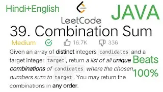 39.Combination Sum #leetcode using java | Beats 100%| Easy solution using recursion in Hindi