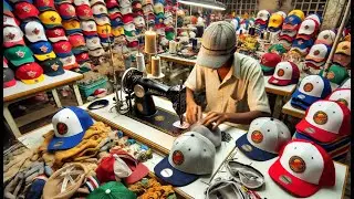 How Baseball Caps Are Mass-Produced Is Done Inside The Factory | Baseball Cap Factory Tour
