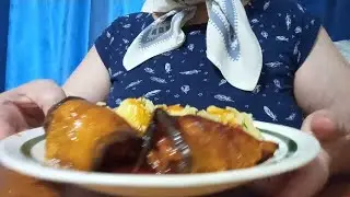 🍆Баклажаны с фаршем 😋 Мукбанг