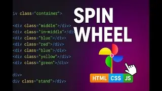 SPIN WHEEL 🌻 tutorial  | HTML + CSS + JS