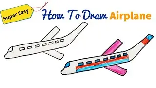 Draw Airplane Easy step by step for beginners | How to Draw Aeroplane | Drawing | Sketches