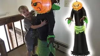 Unboxing New Pumpkin Reaper Inflatable! Fun Halloween Blow Ups for Kids!