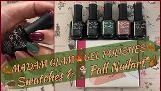 🍂 MADAM GLAM GEL POLISHES 🐿️ Swatches &🦉Fall 🦔 Nailart 🍂
