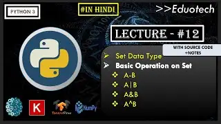 Python Tutorial | set data type in python | Eduotech | #13