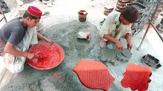 Paver block making process | Concrete tuff tiles making with molds  | New business idea