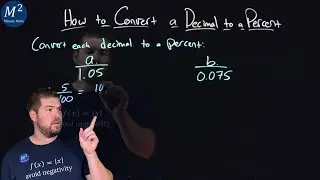 How to Convert a Decimal to a Percent | Part 2 of 2 | Convert 1.05 and 0.075 to a Percent