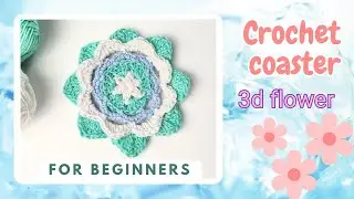 How to Crochet flower coaster, quick and easy scrap yarn project.
