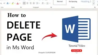 How to Delete Page in MS Word || MS Word for Beginners