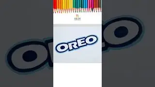How to draw OREO biscuit logo 