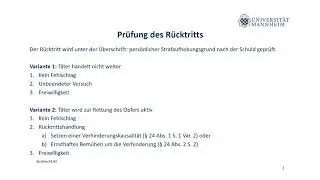 Strafrecht AT Teil 15 (Rücktritt vom Versuch)