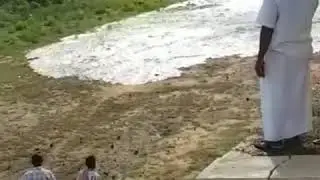 Farmer praying river like a god.😊