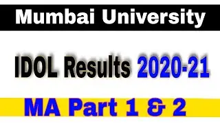 MA part 1 & Part 2 IDOL results | Mumbai university | IDOL results