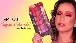 Semi Cut Crease colorido com paleta FAMOSA da Ludurana! Inspiração Manu Valois