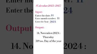 Calender Using C programming Subscribe for more😊 #2023 #day#calendar #coding #future