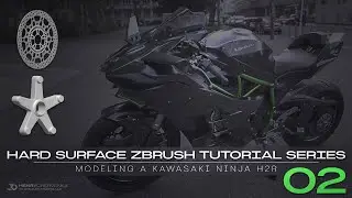 Hard Surface ZBrush Tutorial Series // Modeling A Kawasaki Ninja H2R // 02