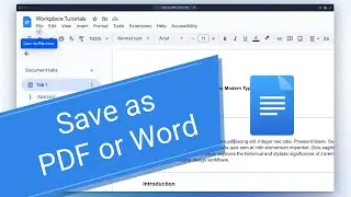 How to save a Google Doc as PDF or Word