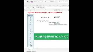 Calculate Average ignoring Zeros or Blank cells - Two Formulas