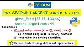 Python : Find Second largest number in a given list