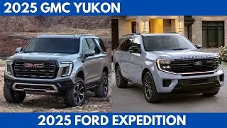 New 2025 GMC Yukon Vs. 2025 Ford Expedition are both large and luxurious SUVs  Comparison