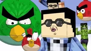 psy hulk(minecraft version)vs angry birds mashup parody video spoof