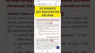 JEE Advanced 2021 Registration are Open.