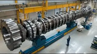 Machining 32 Ton Crankshaft By Heavy Lathe. Incredible Welding Technology & Manufacturing Technology