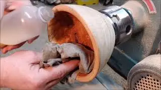 woodturning a bowl from the ocean