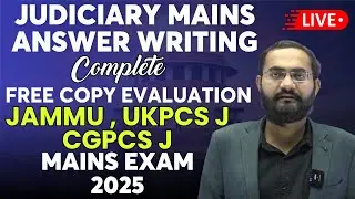 Judiciary Mains Answer Writing | Jammu Judiciary , UKPCS J , CGPCS J  2025 | Mains By Chandan Sir