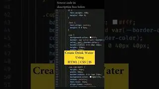 Create Drink Water Using HTML | CSS | JS