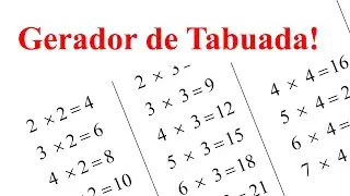 Gerador de Tabuada Gratuito!