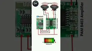 mini amplifier Pam 8403 bord with Bluetooth bord connection diagram 