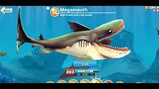 Пелагическая большеротая акула  Hungry Shark World Megamouth