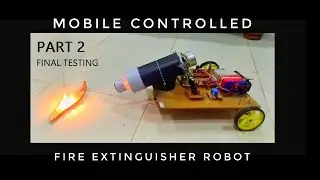 Bluetooth controled Fire Extinguisher robot (fire extinguisher is of sound waves)