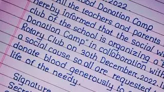 Blood Donation Camp Notice Writing.Blood Donation Camp Notice 12th Class@Learn Essay Speech