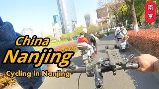 Cycling in Nanjing City || A Cycling tour of River Side in Nanjing China 🇨🇳