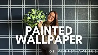 DIY Painted Wallpaper Feature Wall