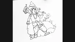 Step-by-Step Guide: Drawing a Beautiful Ganesh Chaturthi Illustration #ganeshchaturthi #ganpati