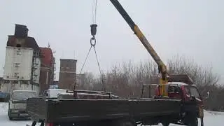 Foton BJ5121 с манипулятором, проверка КМУ под нагрузкой