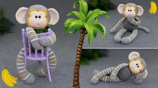 Finally I found suitable SOCKS and sewed a wonderful MONKEY🐵WITHOUT glue🧦DIY MONKEY from socks🐒
