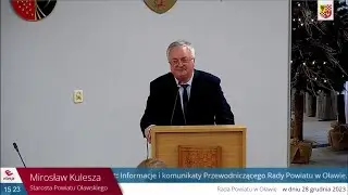 Życzenia noworoczne Starosty Powiatu Oławskiego Mirosława Kuleszy